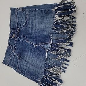 Fringy Jean Skirt